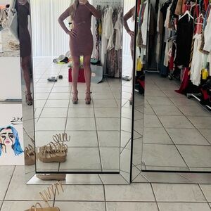 Elegant Mauve Long Sleeve Dress